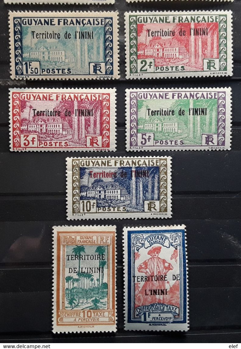 ININI 1932 - 1940 , Petite Collection 17 Timbres Neufs * / O Dont TAXE No 1 Et 7 , TB - Autres & Non Classés