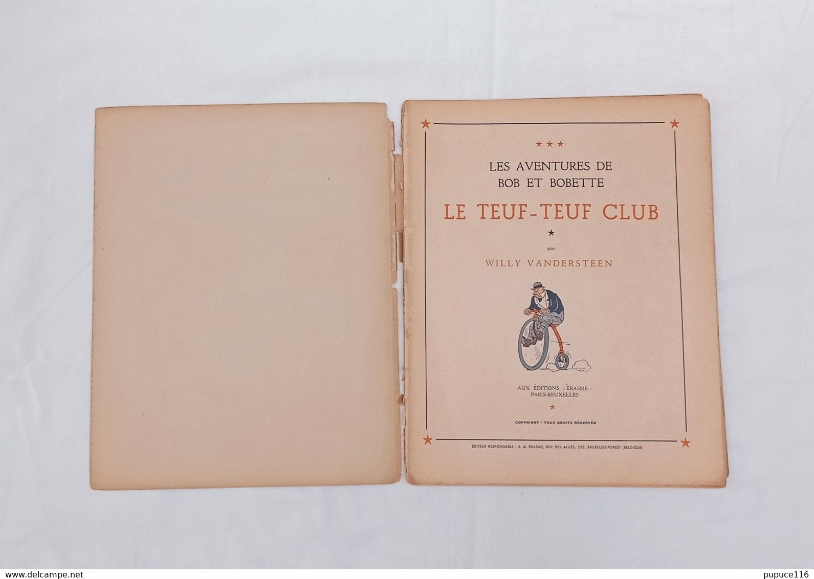 BOB Et BOBETTE, " Le Teuf-teuf Club ", Willy Vandersteen - Bob Et Bobette