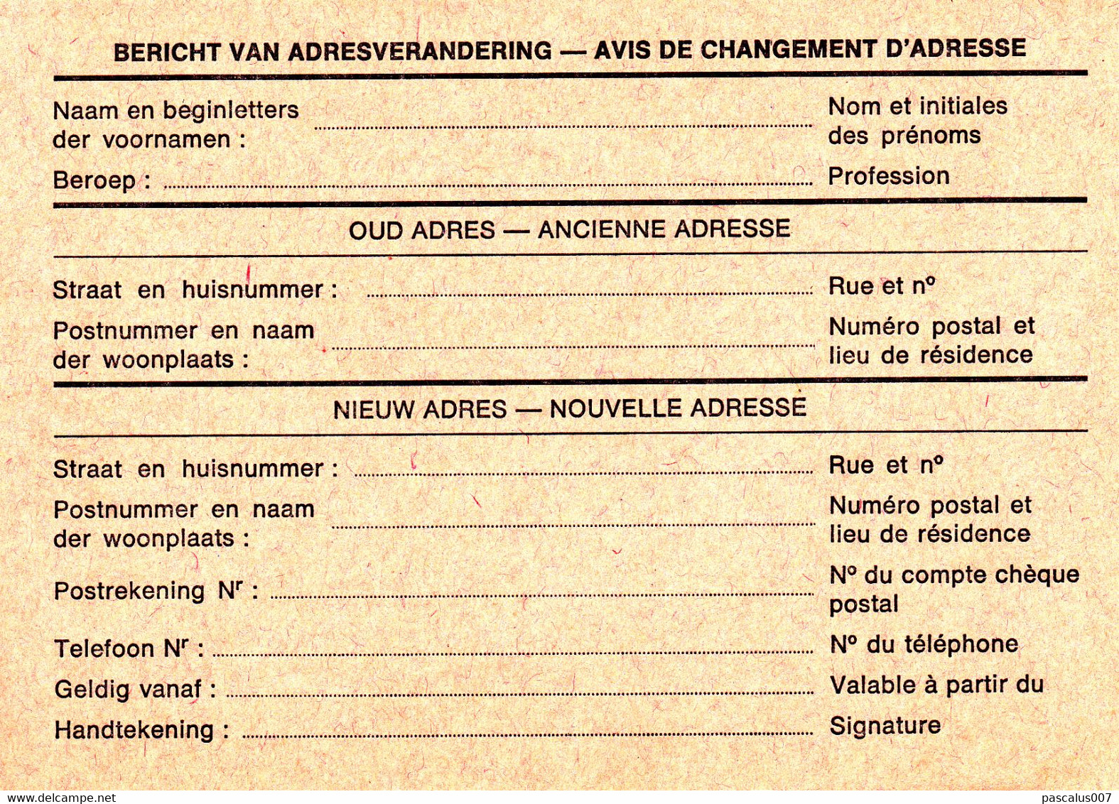 B01-314 AP - Entier Postal - Carte Postale Avis De Changement D'adresse N° 22 - Chiffre Sur Lion Héraldique Série De 5 - Avis Changement Adresse