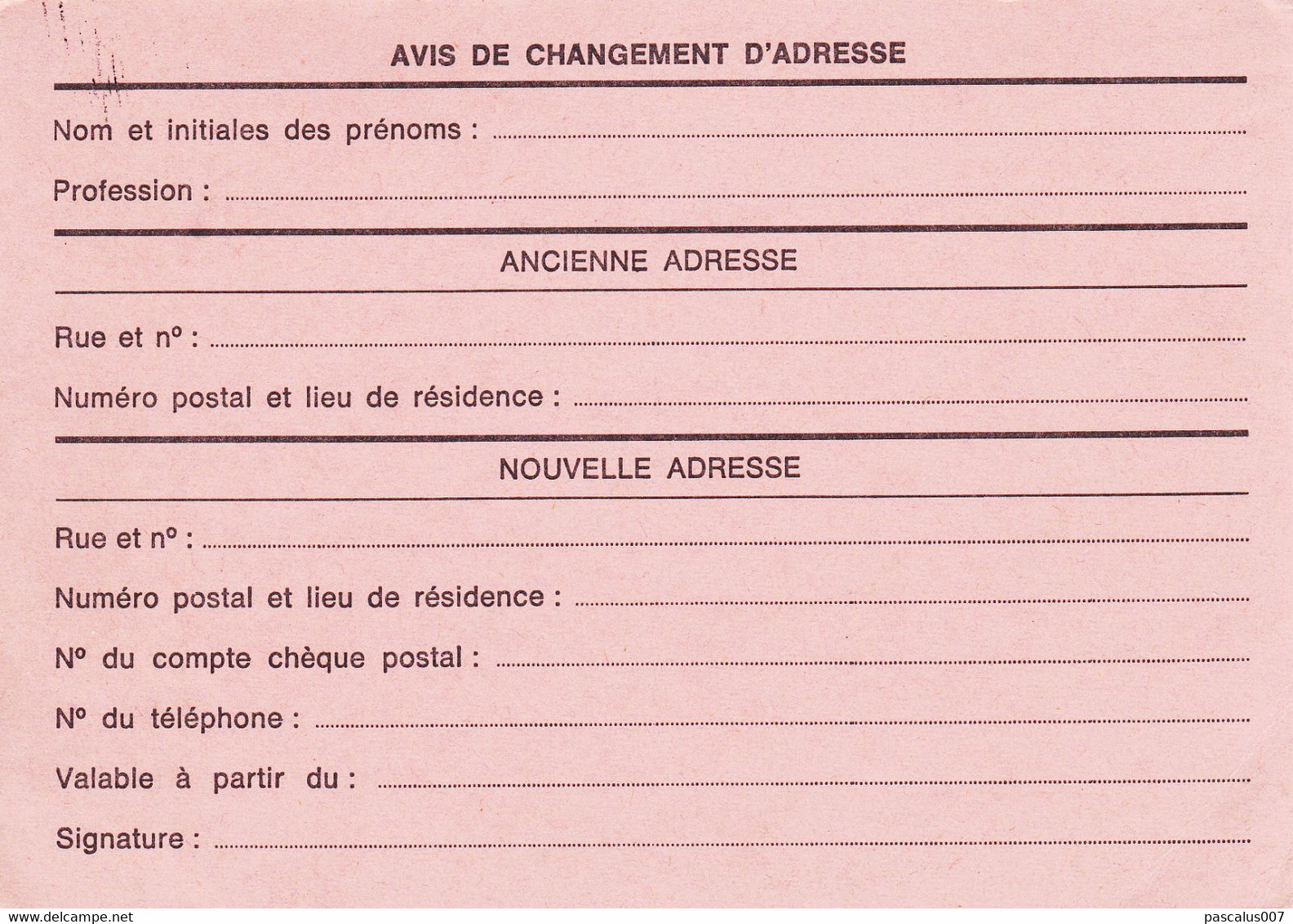 B01-314 AP - Entier Postal - Changement D'adresse N° 21 F 4.50F + 50c P010 - Adreswijziging