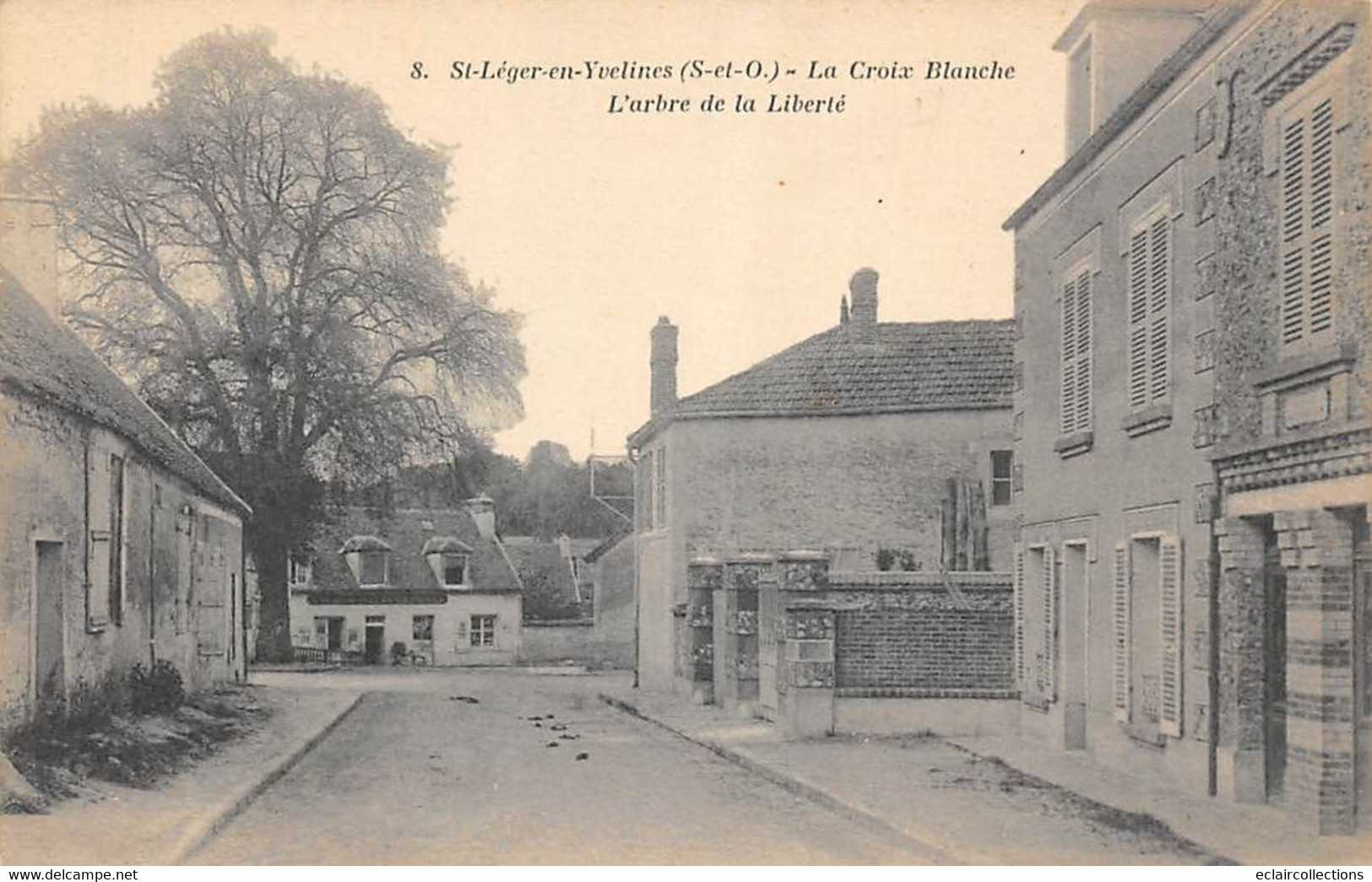 Saint Léger En Yvelines          78     La Croix Blanche   Arbre De La Liberté  .  (voir Scan) - St. Leger En Yvelines