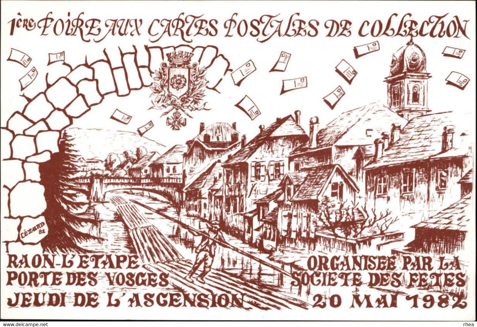 SALONS DE COLLECTIONS - 2 Cartes - Salon De Cartes Postales -  88 RAON L'ETAPE - 1984 Et 1982 - Bourses & Salons De Collections