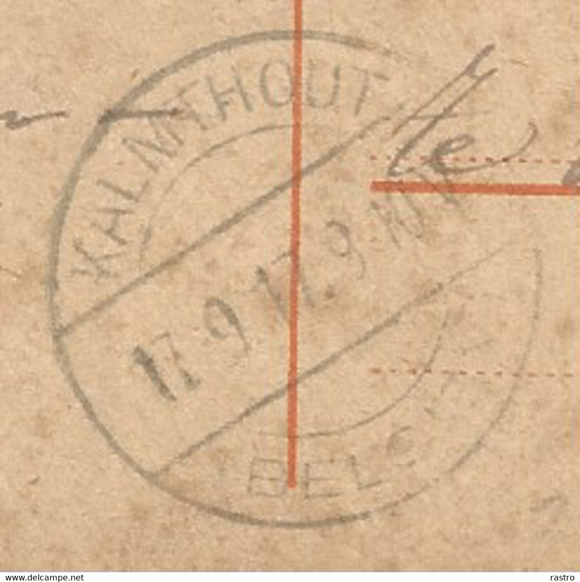 CP (Postkarte) Zone Des étapes Type OC13 (8 Cent. Sur 71/2 Pf Orange-jaune, Antwerpen Vers Kalmthout (1917) - Ocupación Alemana