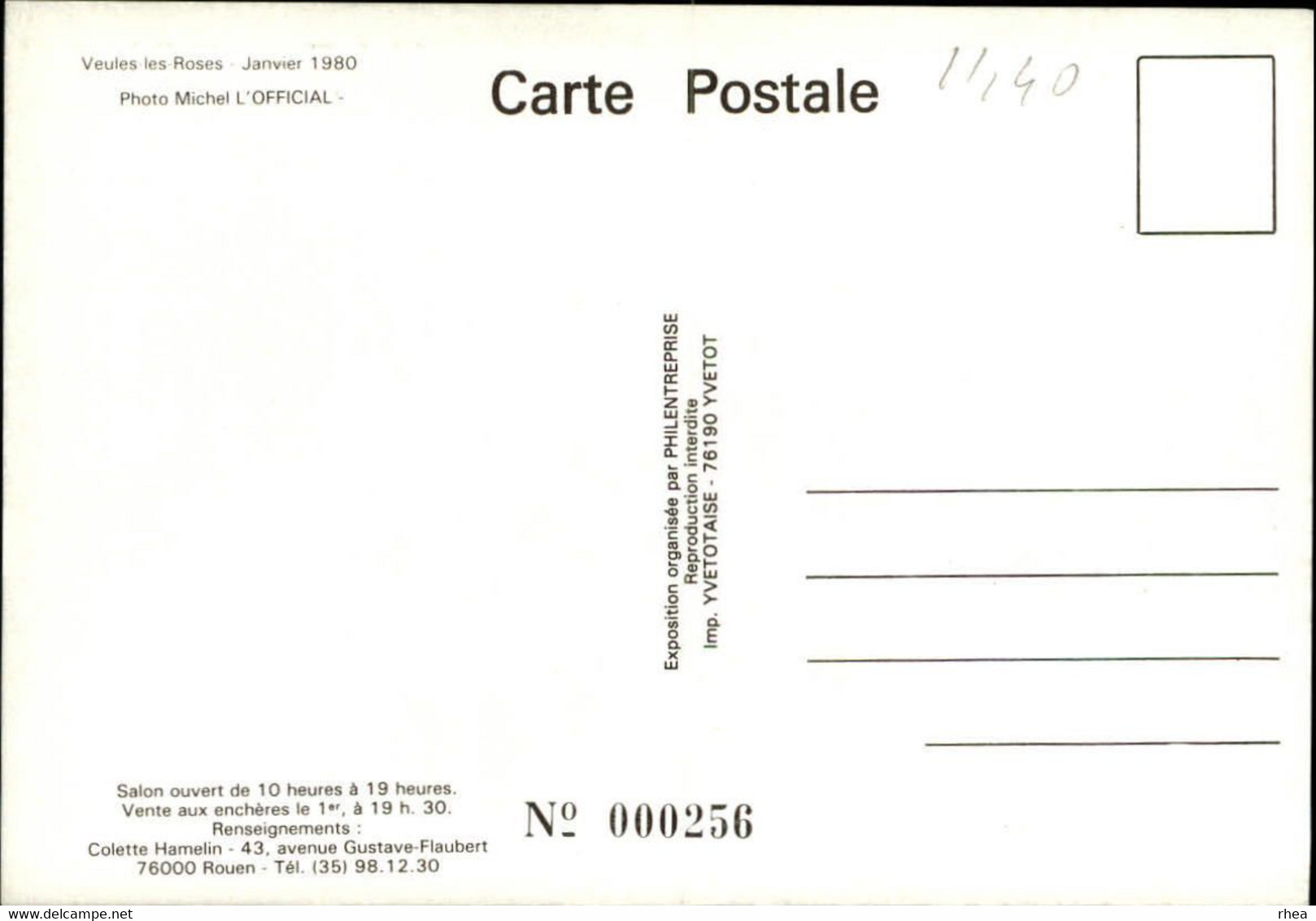 SALONS DE COLLECTIONS - Salon De Cartes Postales -  ROUEN - Pecheurs - VEULES LES ROSES - 1980 - Bourses & Salons De Collections