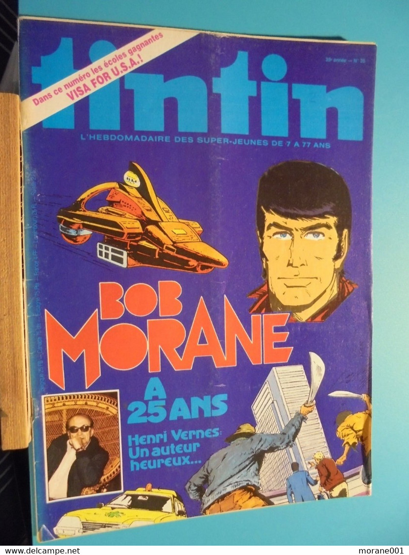 Tintin 25 De 1980 Couverture Bob Morane Rencontre Avec Henri Vernes TBE - Bob Morane