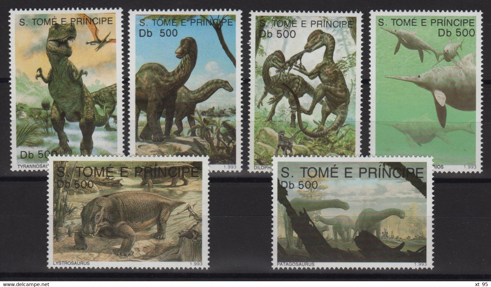 Sao Tome Et Principe - N°1180 à 1185 - Faune Prehiistorique - Cote 21€ - * Neuf Avec Trace De Charniere - Sao Tome Et Principe