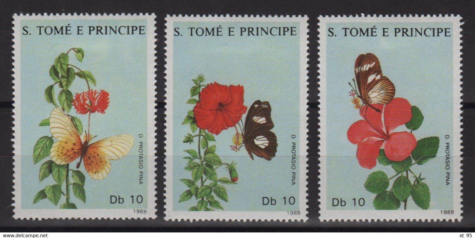 Sao Tome Et Principe - N°920 à 922 - Faune - Papillons - Cote 5.25€ - * Neuf Avec Trace De Charniere - Sao Tome Et Principe