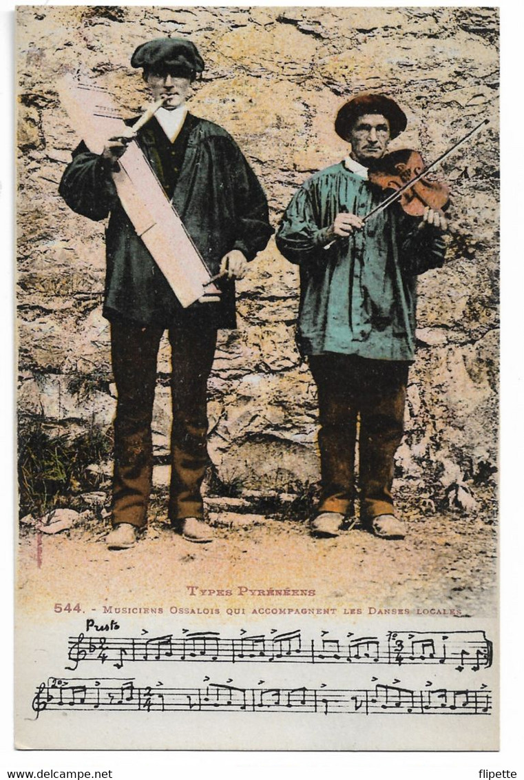 L100H231 -Types Pyrénéens - Musiciens Ossaloises  - Labouche Frères N°544 - Personnages