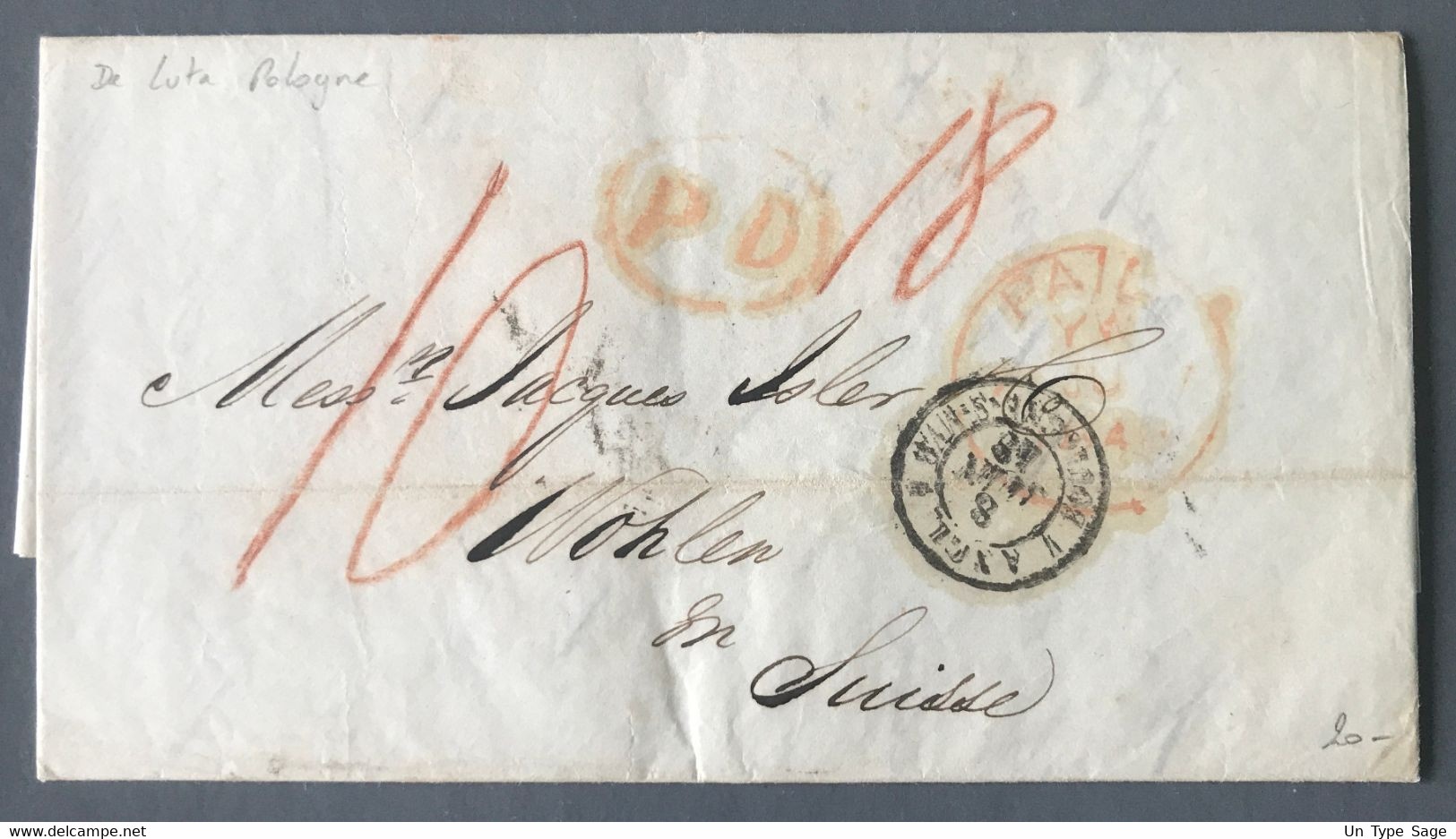 Pologne, Lettre De LUTA 8.7.1848 Pour Wohlen, Suisse - (B796) - ...-1860 Voorfilatelie