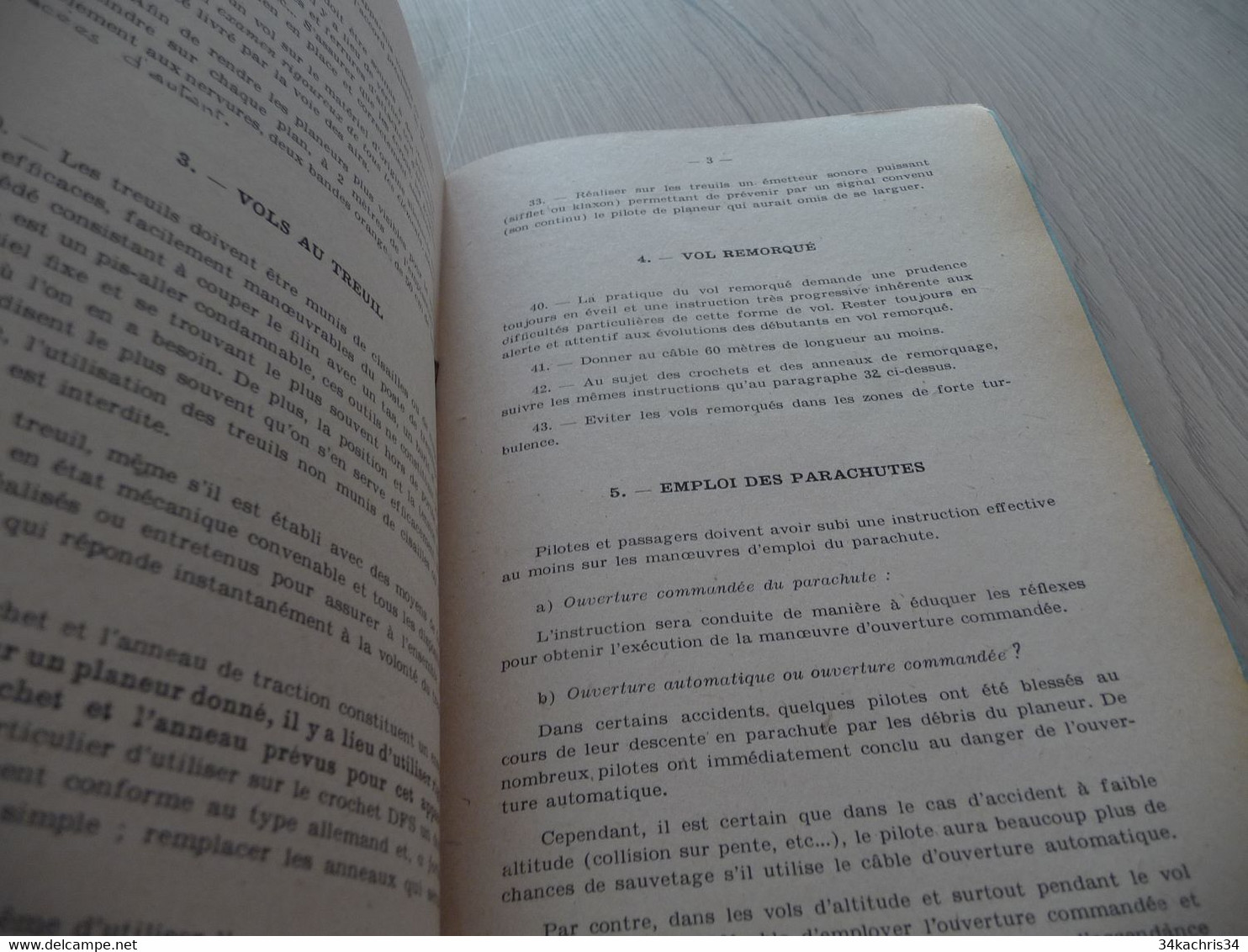 Plaquette Instruction Sur Les Mesures De Sécurité Pour Le Vol à Voile Sports Aériens 1945 - Avión