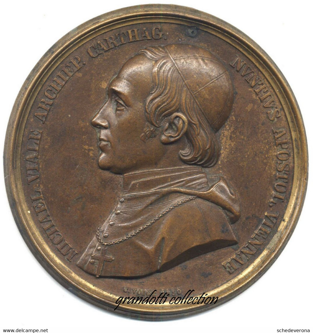 MICHELE VIALE PRELÁ 1850 MEDAGLIONE CELEBRATIVO NUNZIO APOSTOLICO VIENNA - Royaux/De Noblesse