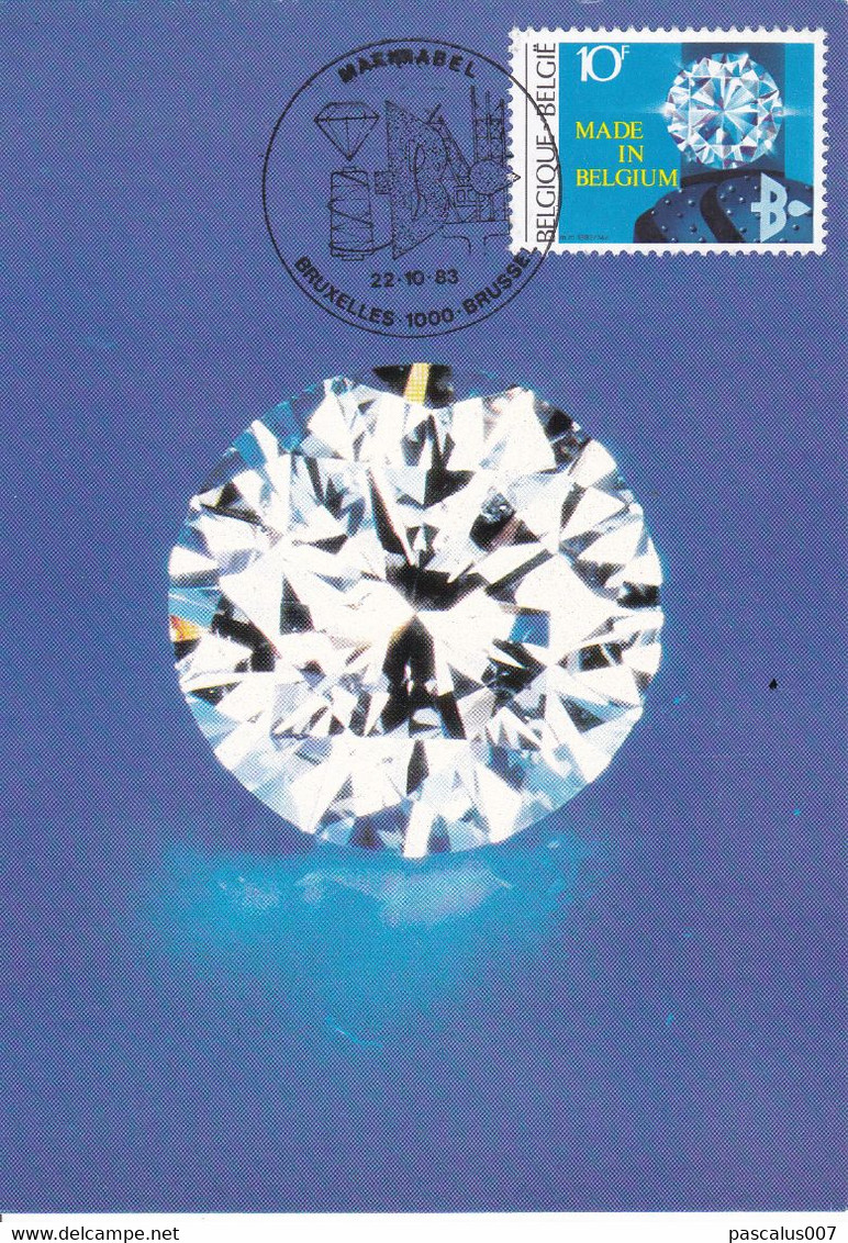 B01-314 2105 22-10-1983 Cachet Bruxelles 1000 Brussel - L'industrie Diamantaire - Diamant 2€ - 1981-1990