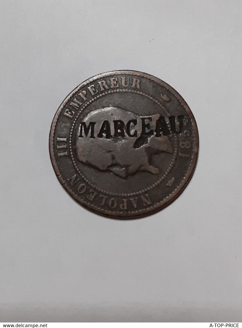 RARE.10 CENTIMES 1854 A "MARCEAU" - Abarten Und Kuriositäten