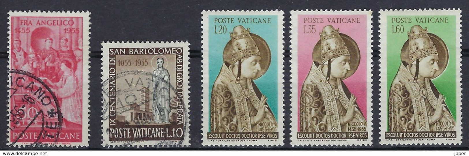 Vatican - Année 1955 - Entre N°211 Et 218 */obl. - St Boniface, Fra Angelico, Nicolas V, St Barthélémy - Collections