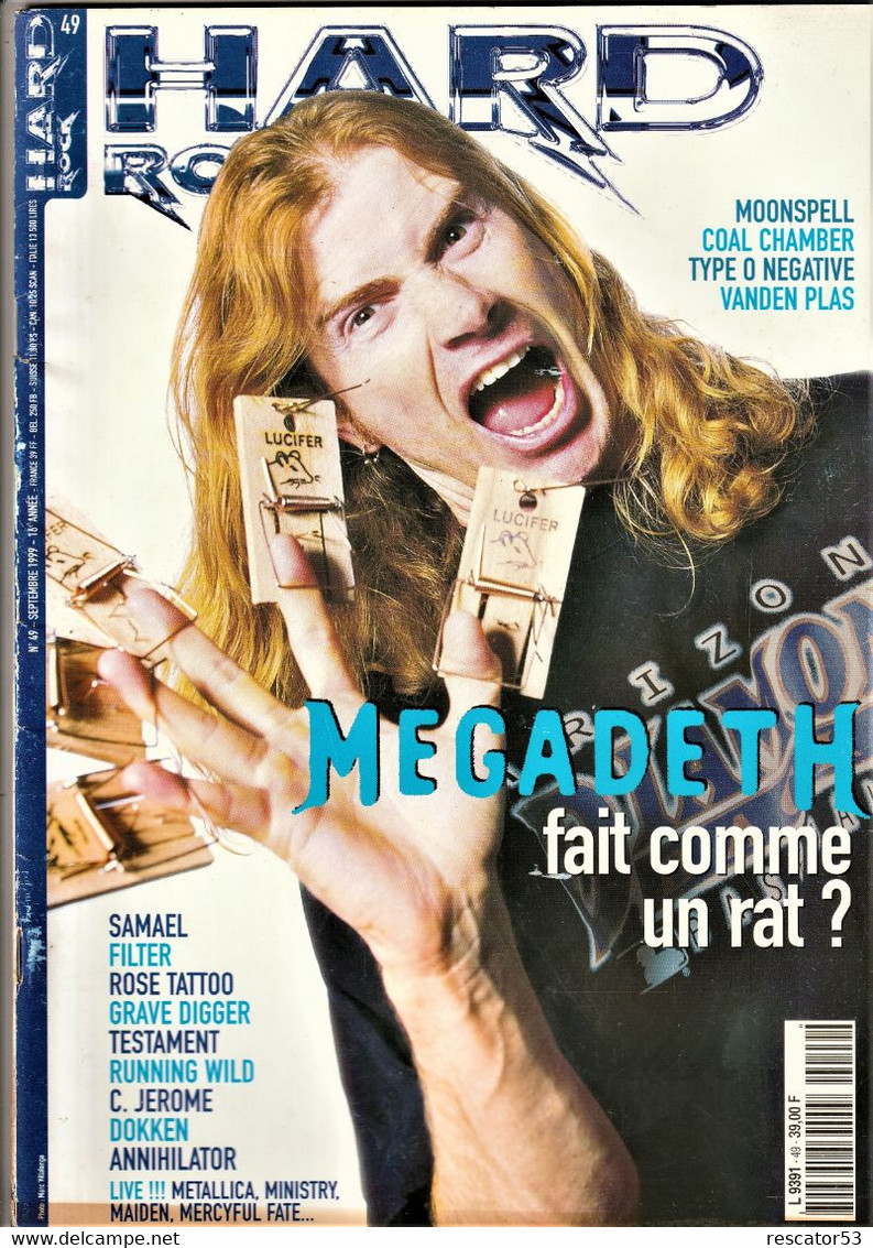 Revue Hard Rock N°49 Septembre 1999 Megadeth - Objets Dérivés