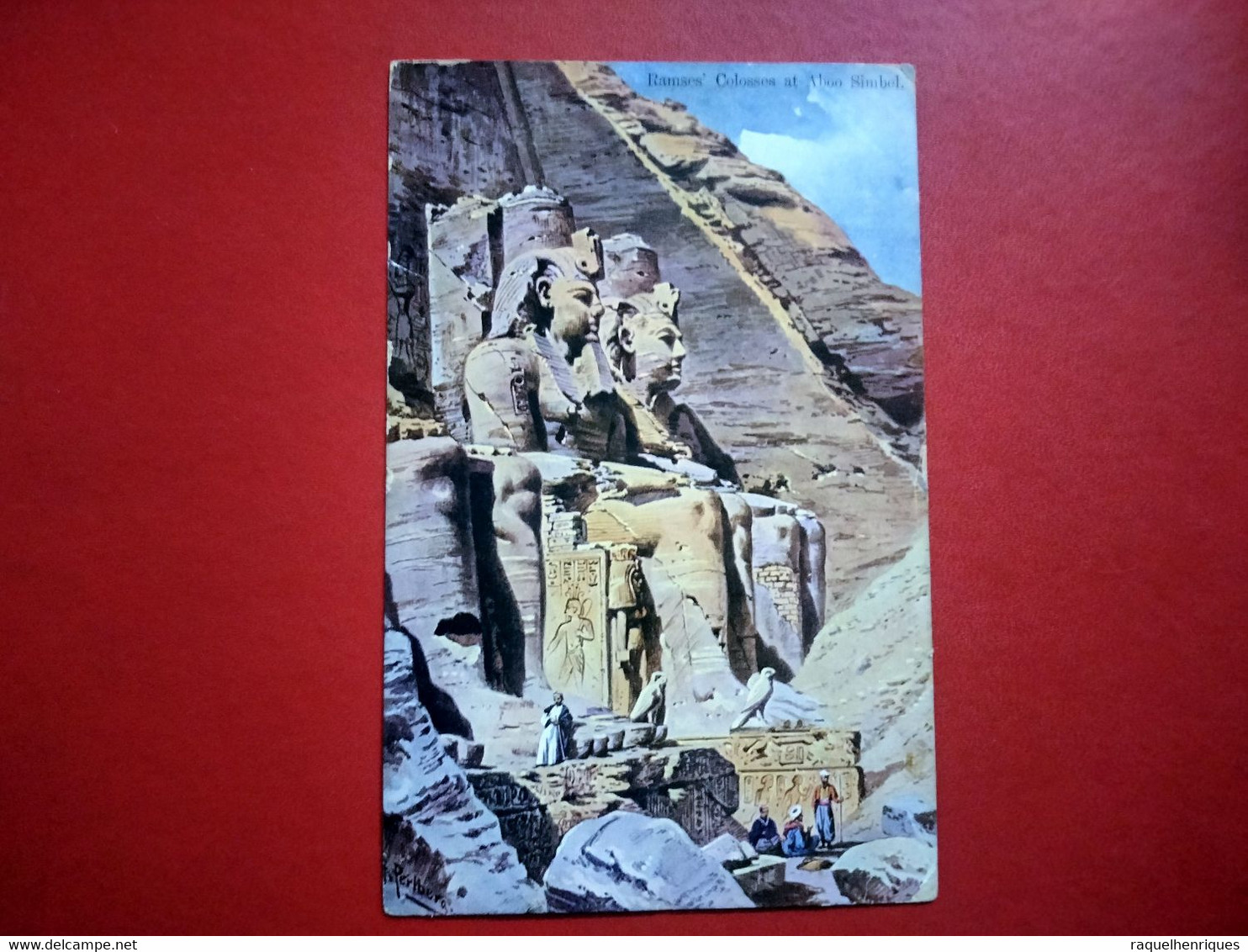 CPA EGYPT - RAMSES COLOSSES AT ABOO SIMBEL - ILLUSTRATION - EDITEUR: MAX ETTLINGER, LONDON (IT#4969) - Abu Simbel Temples