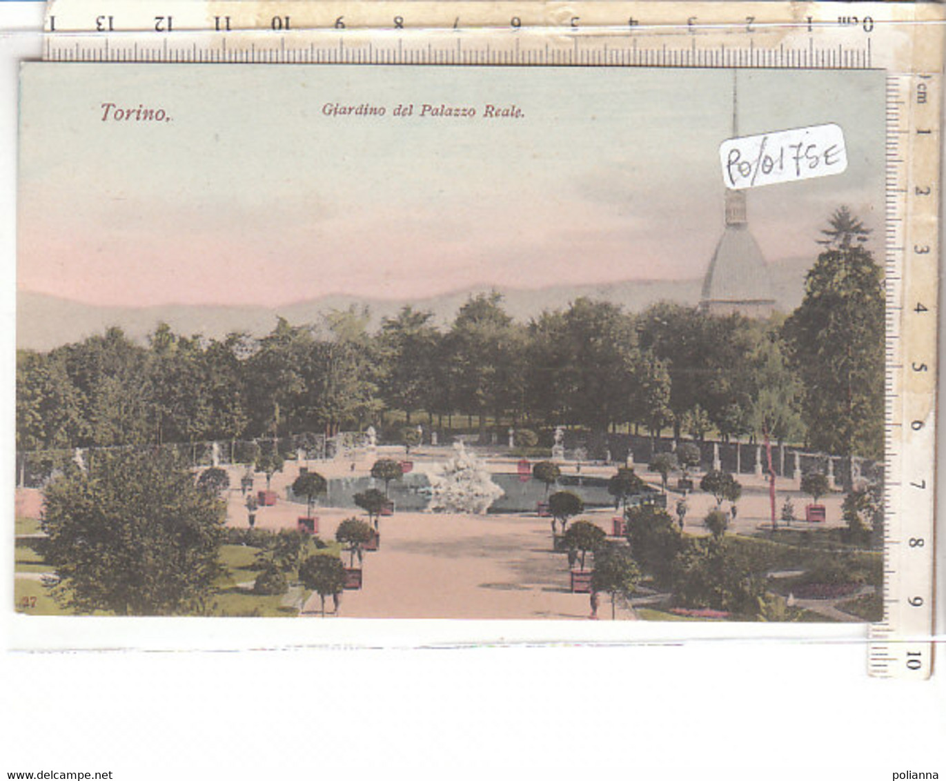 PO0175E# TORINO - GIARDINO DEL PALAZZO REALE - MOLE ANTONELLIANA - Acquerellata  No VG - Palazzo Reale