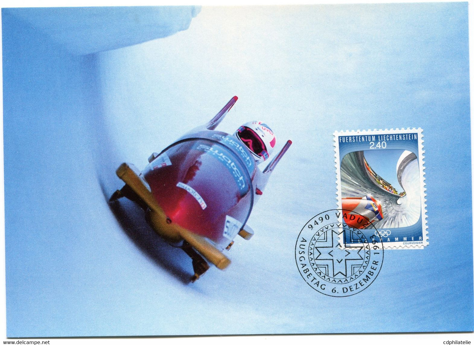 LIECHTENSTEIN CARTE MAXIMUM DES N°1017 / 1019 JEUX OLYMPIQUES D'HIVER..... AVEC OBLITERATION ILL. VADUZ 6 DEZEMBER 1993 - Winter 1994: Lillehammer