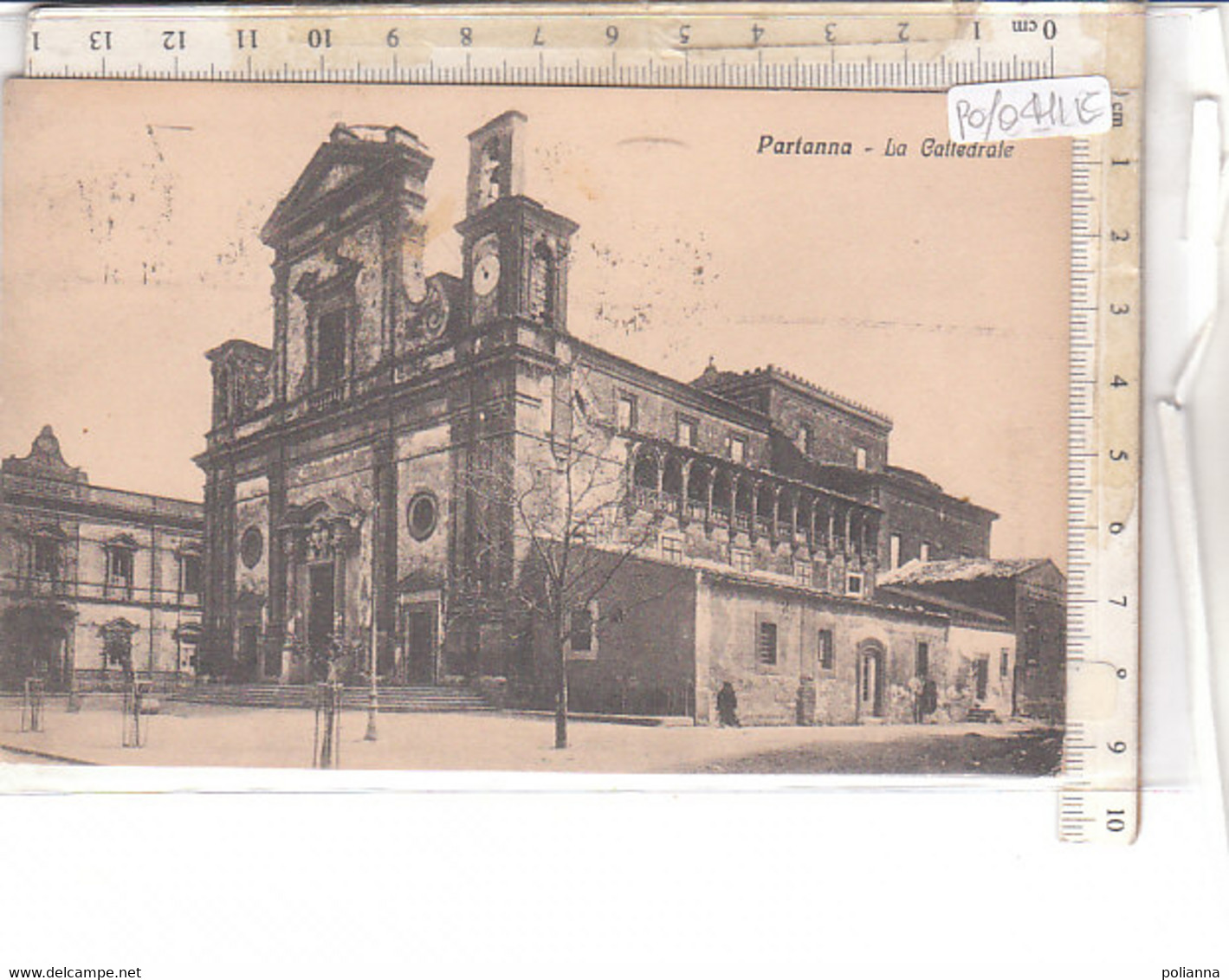 PO0411E# TRAPANI - PARTANNA - CATTEDRALE  VG 1938ANNULLO TARGHETTA VIAGGIANDO SERVITEVI DEI TELEGRAMMI TRENO - Trapani