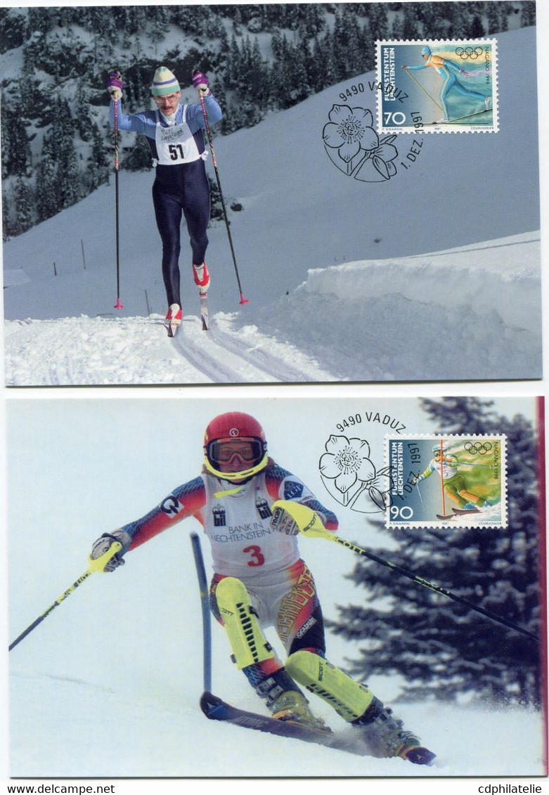 LIECHTENSTEIN CARTE MAXIMUM DES N°1103 / 1105 JEUX OLYMPIQUES D'HIVER.......AVEC OBLITERATION ILL. VADUZ 1 DEZ. 1997 - Winter 1998: Nagano