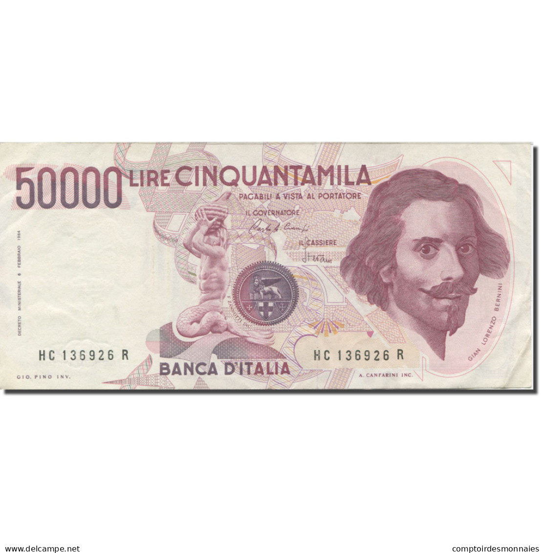 Billet, Italie, 50,000 Lire, 1984-1985, 1986-02-06, KM:113a, SUP - 50000 Liras