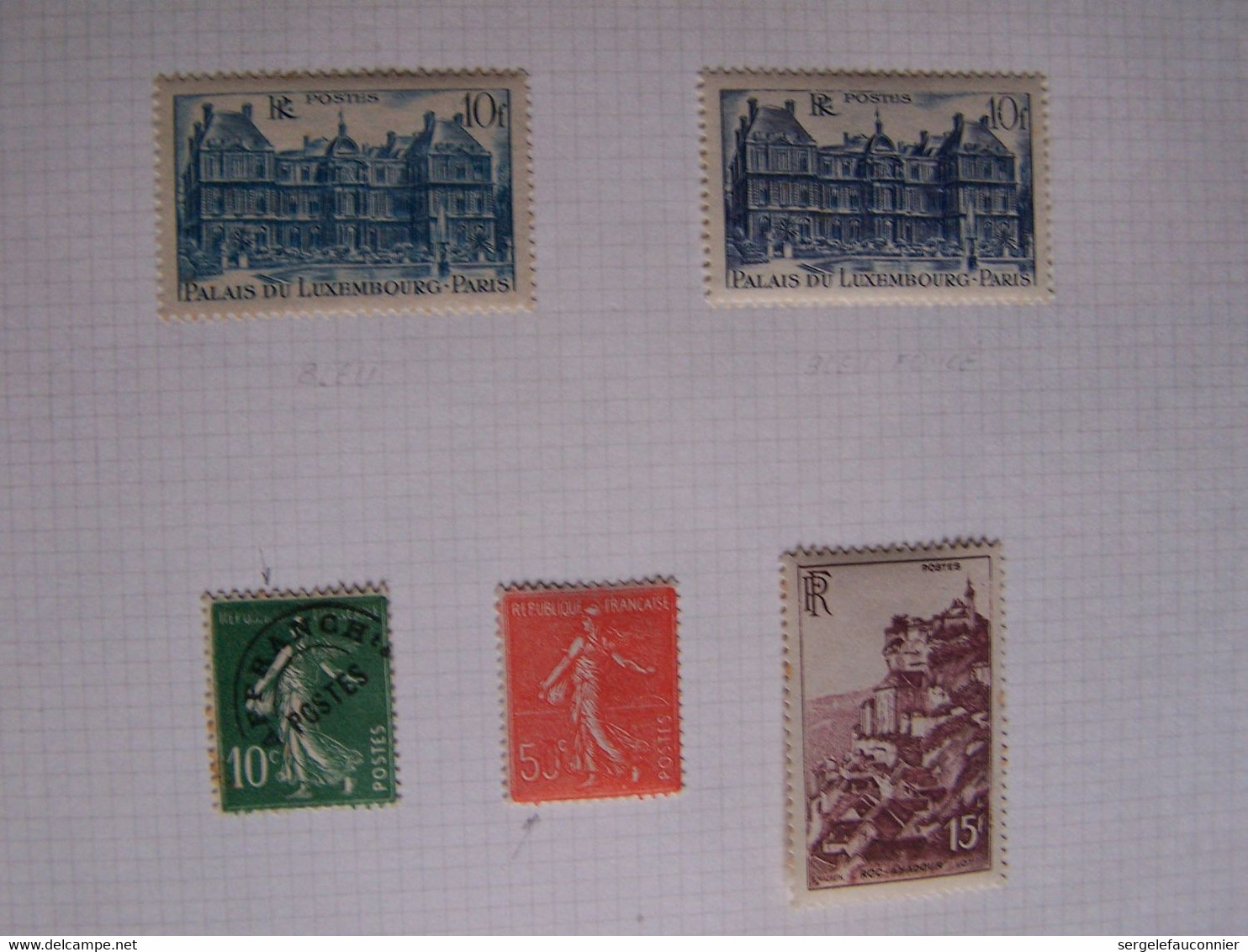 FRANCE 1946 Feuille 12 Timbres Sur Charnière (10 Neufs-2 Oblitérés) 4 PASTEUR Avec Spécificités Ainsi Que Semeuse Verte - Autres & Non Classés