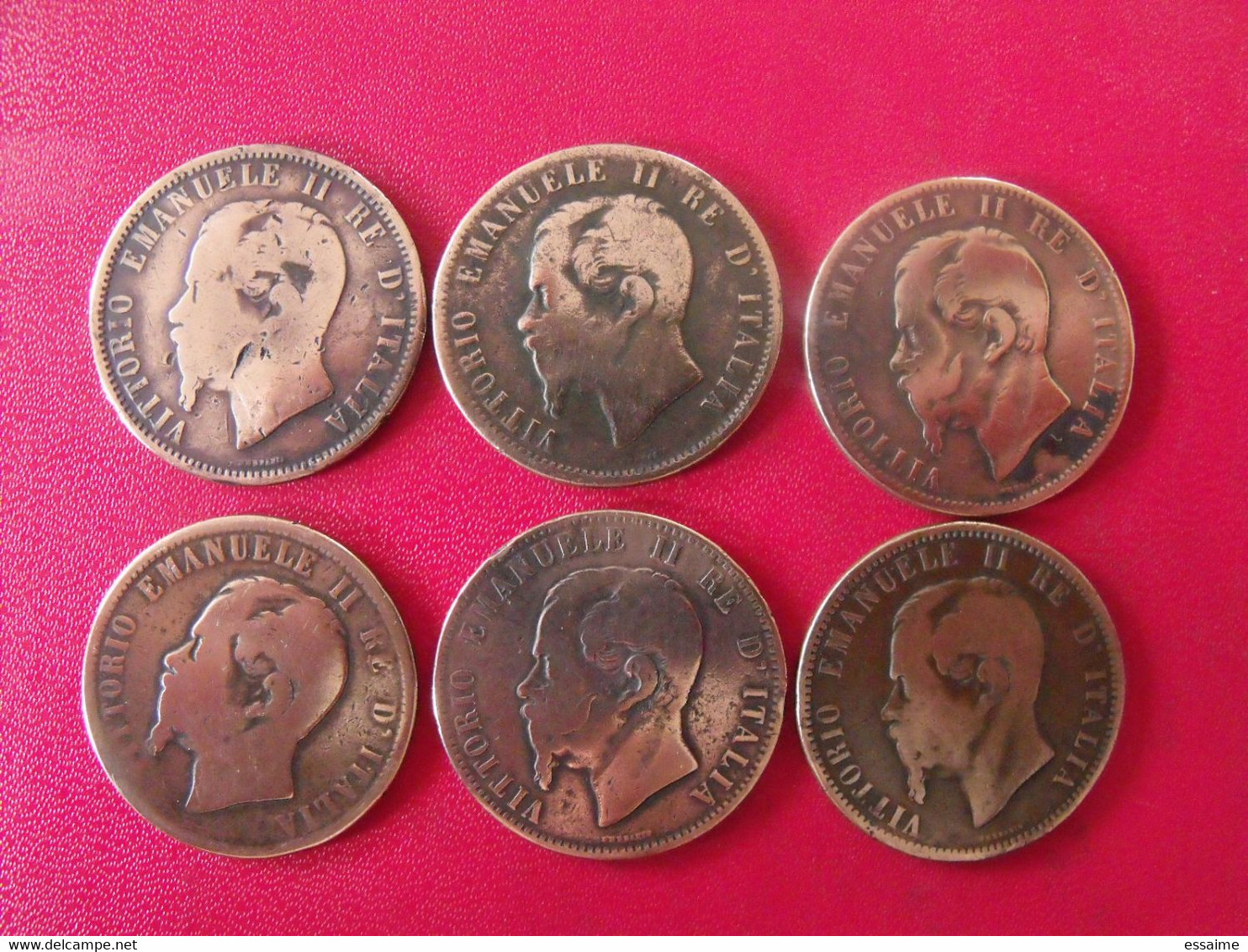 Italie Italia. Lot De 6 Pièces De 10 Centesimi 1863, 1866, 1867. Vittorio Emanuele II - 1861-1878 : Vittoro Emanuele II