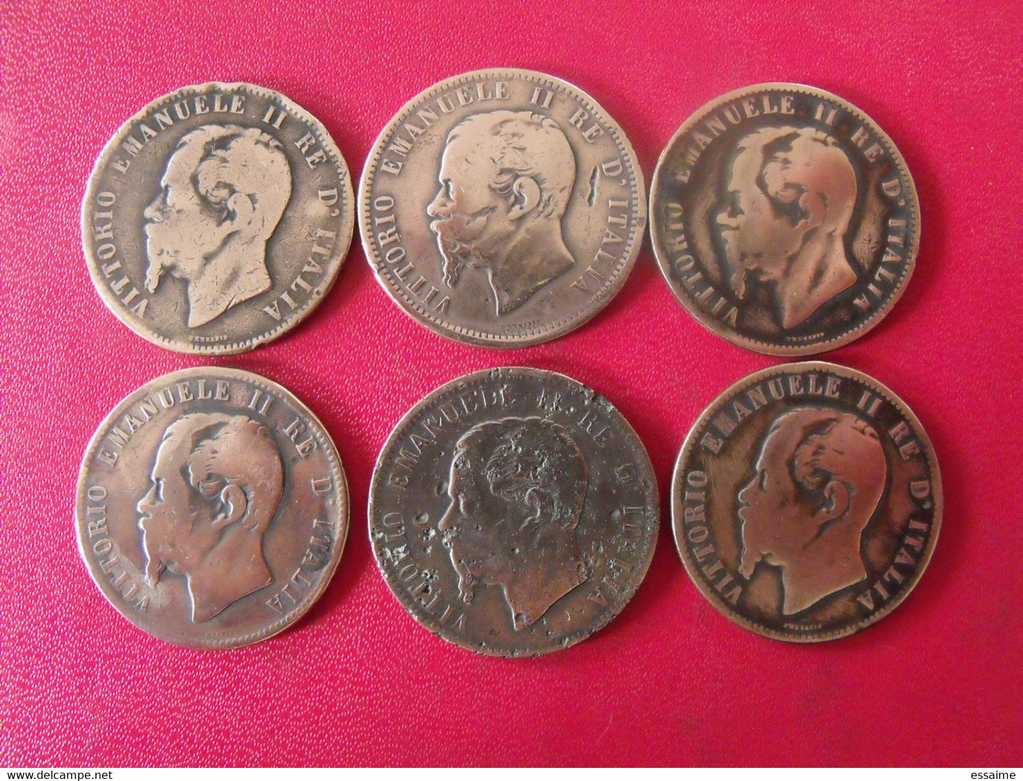 Italie Italia. Lot De 6 Pièces De 10 Centesimi 1866. Vittorio Emanuele II - 1861-1878 : Victor Emmanuel II