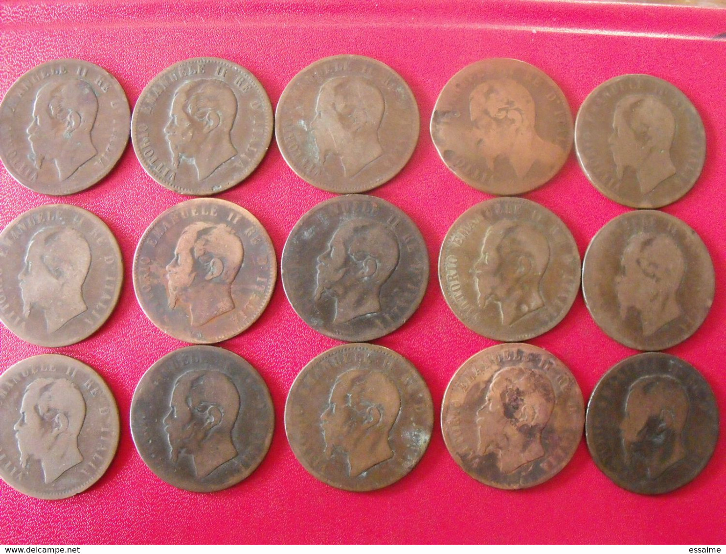 Italie Italia. Lot De 15 Pièces De 10 Centesimi 1863/1867. Vittorio Emanuele II - 1861-1878 : Victor Emmanuel II