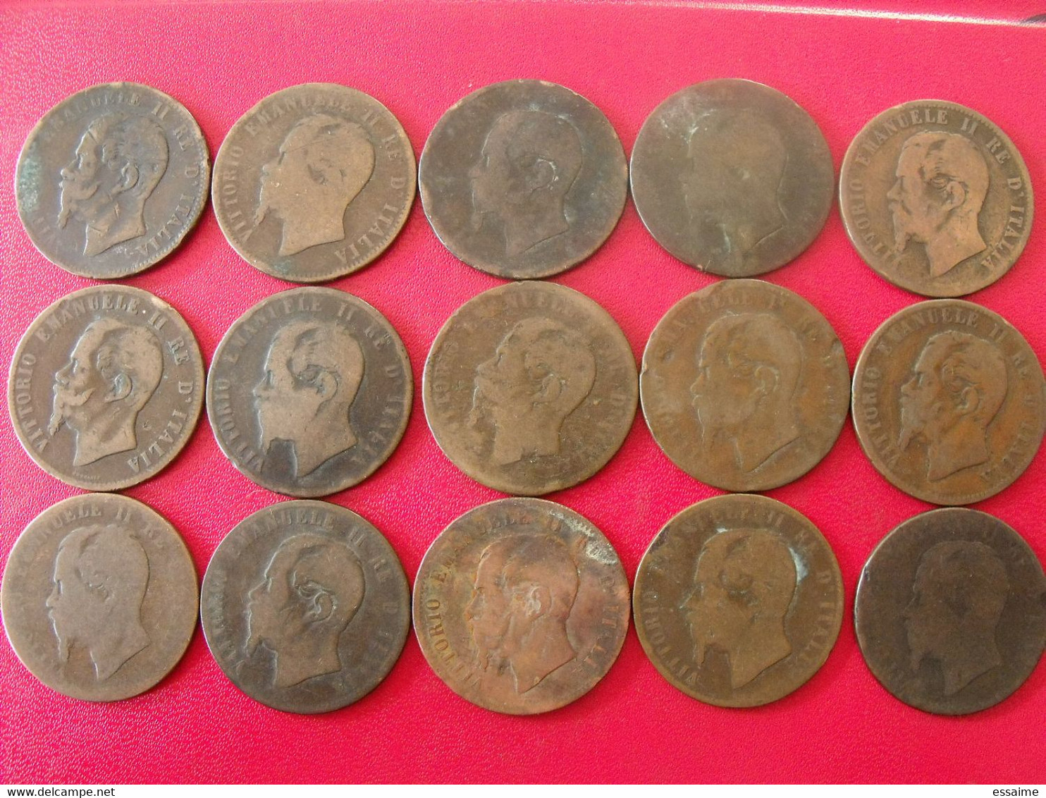 Italie Italia. Lot De 15 Pièces De 10 Centesimi 1863/1867. Vittorio Emanuele II - 1861-1878 : Victor Emmanuel II.