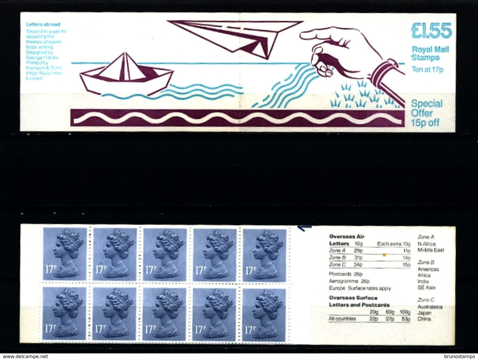 GREAT BRITAIN - 1985  £ 1.55  BOOKLET  LETTERS ABROAD   RM  MINT NH  SG FT 2b - Booklets