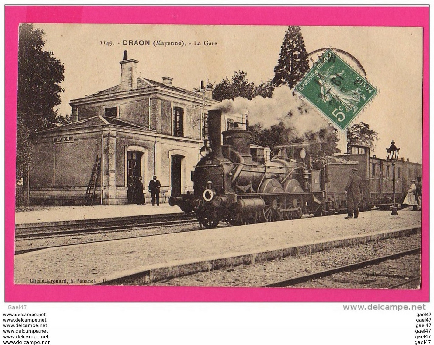 CPA  (Réf Z300)  CRAON (53 MAYENNE) La Gare Avec Superbe Locomotive (gros Plan) - Craon