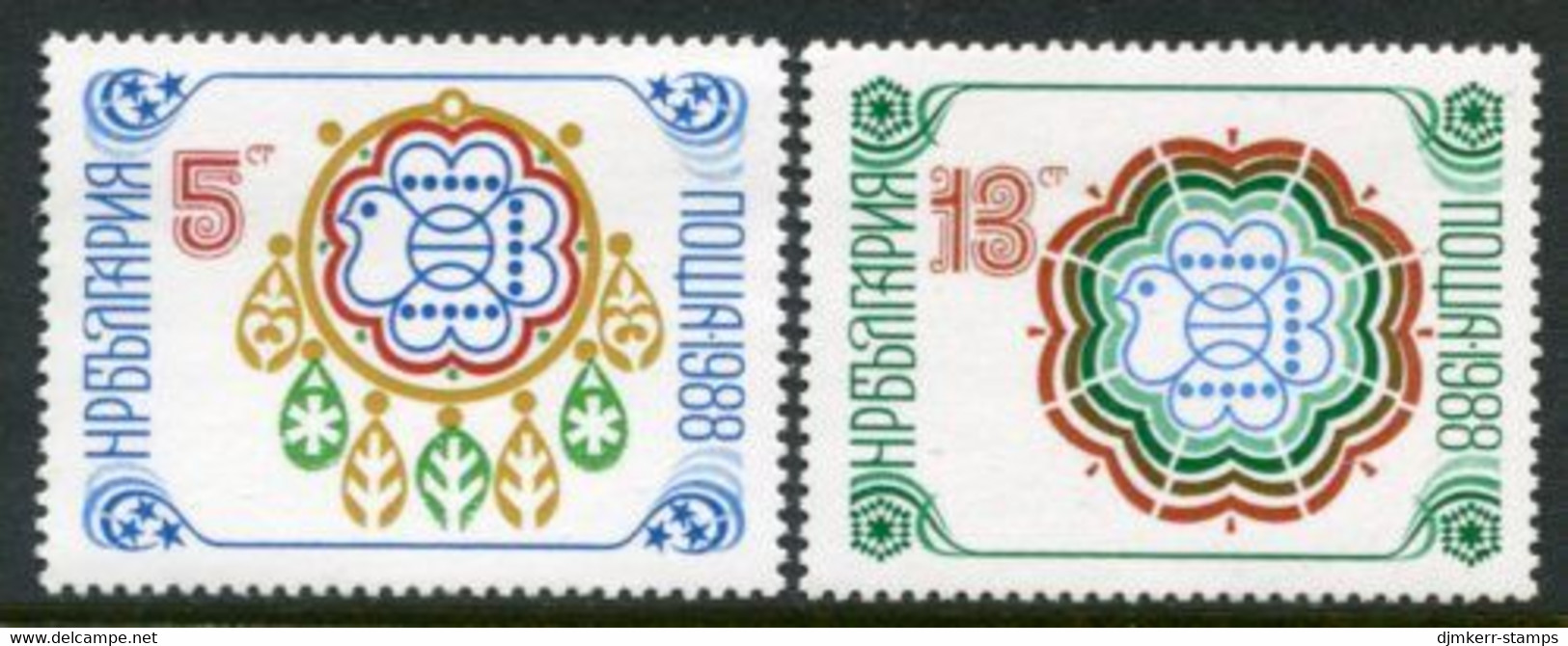 BULGARIA 1987 New Year MNH / **.  Michel 3622-23 - Unused Stamps