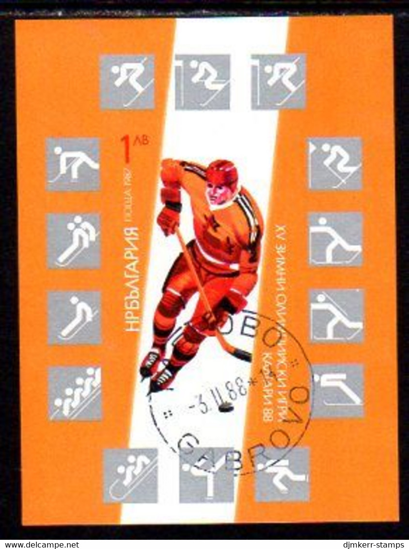 BULGARIA 1987 Winter Olympics Imperforate Block Used.  Michel Block; 175B - Neufs