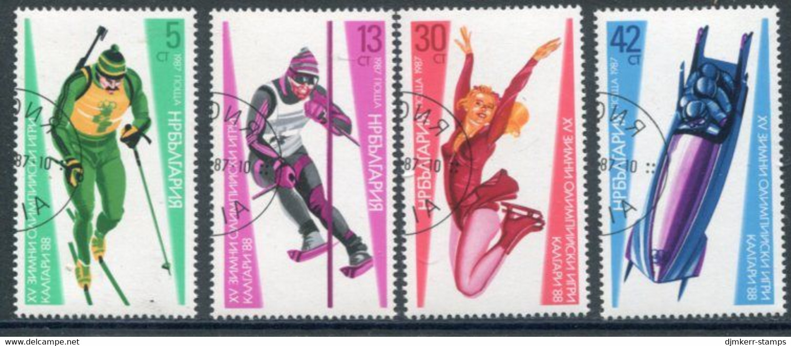 BULGARIA 1987 Winter Olympics  Used.  Michel 3617-20 - Usati