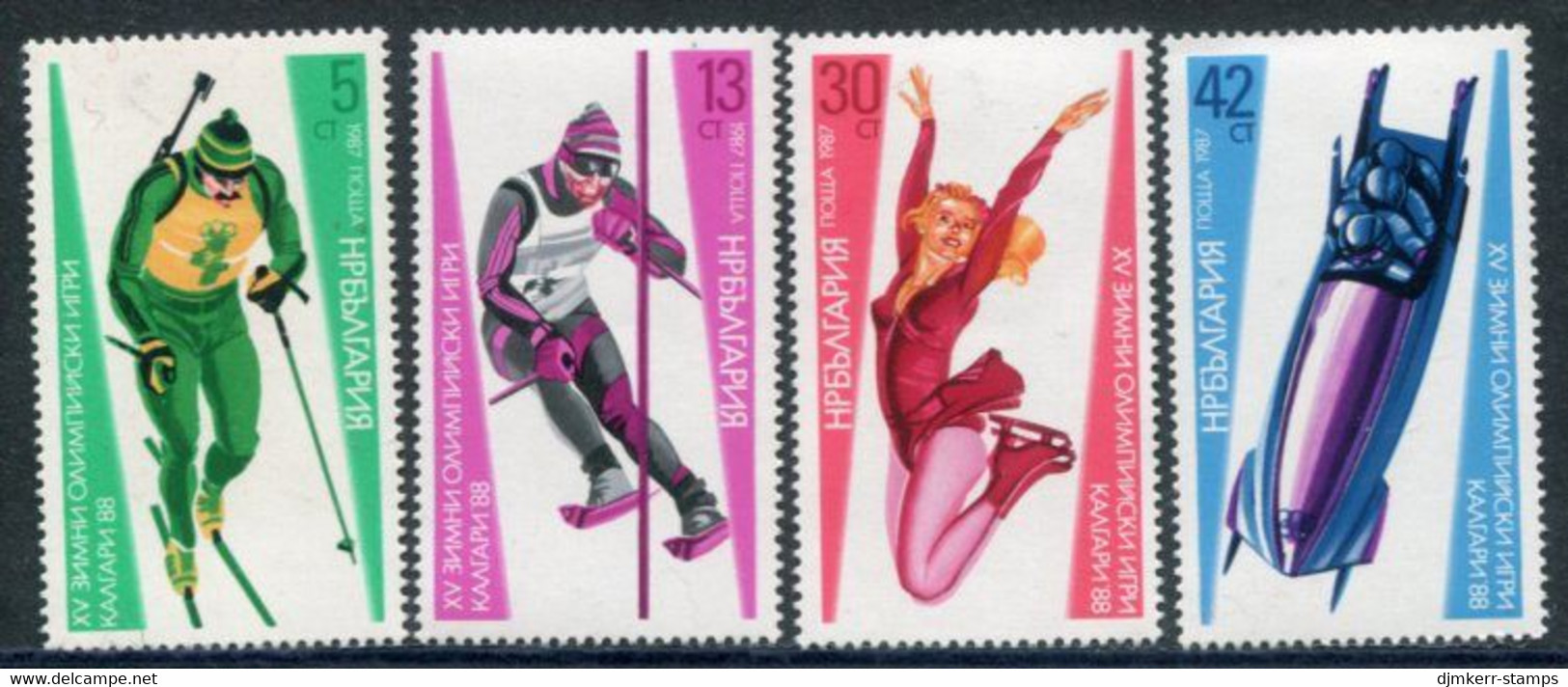 BULGARIA 1987 Winter Olympics  MNH / **.  Michel 3617-20 - Unused Stamps