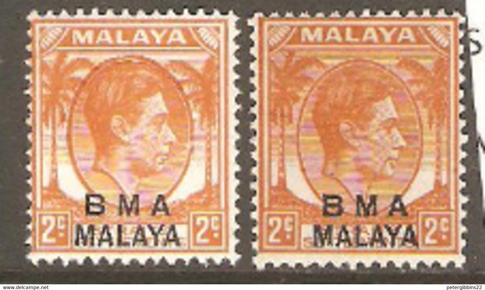 Malaya  B.M.A.  1945  SG 2-3 Die 1 + 2   Lightly Mounted Mint - Malaya (British Military Administration)