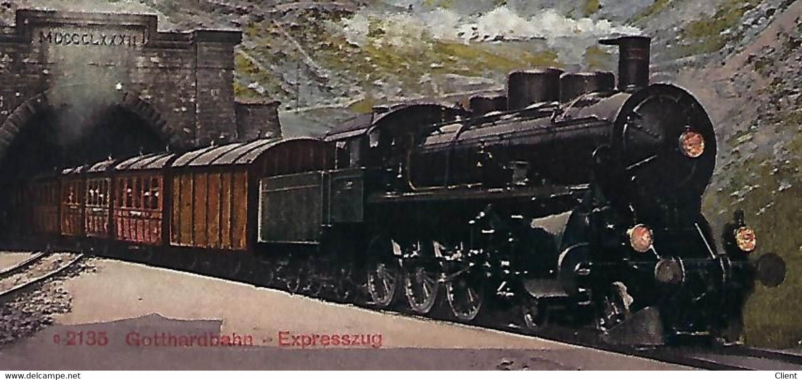 SUISSE - TRES RARE - BELLE CARTE EN COULEUR - Gotthardbahn - Expresszug - 1914 - Autres & Non Classés