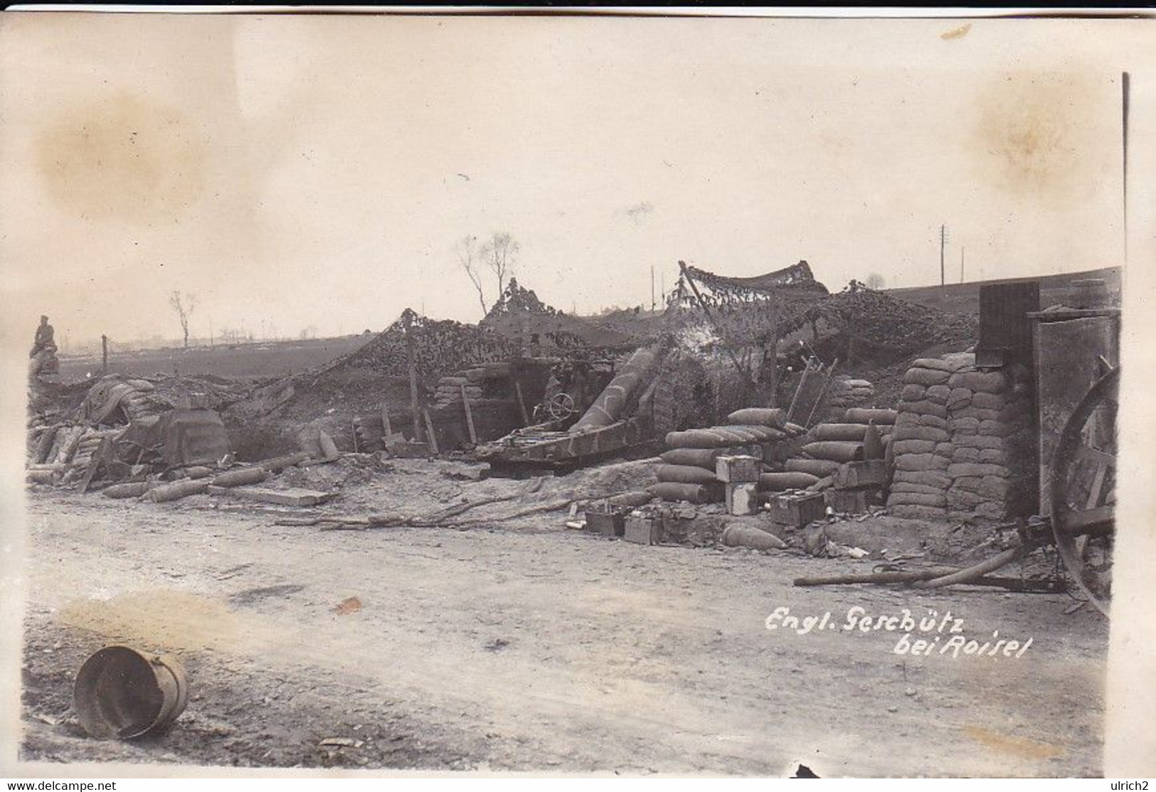 AK Foto Roisel - Engl. Geschütz Bei Roisel - Artillerie Stellung Geschütz - 1. WK  (54303) - Roisel