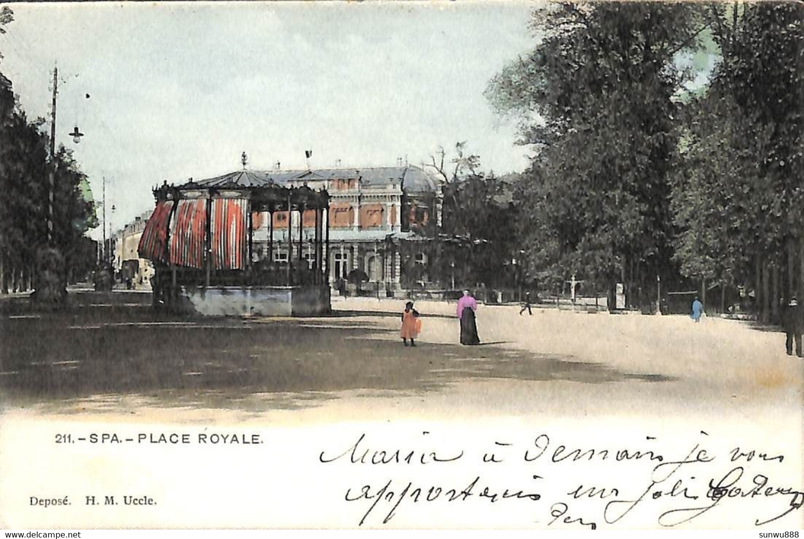 Spa - La Place Royale (animée Colorisée, H M Uccle 1901) - Spa