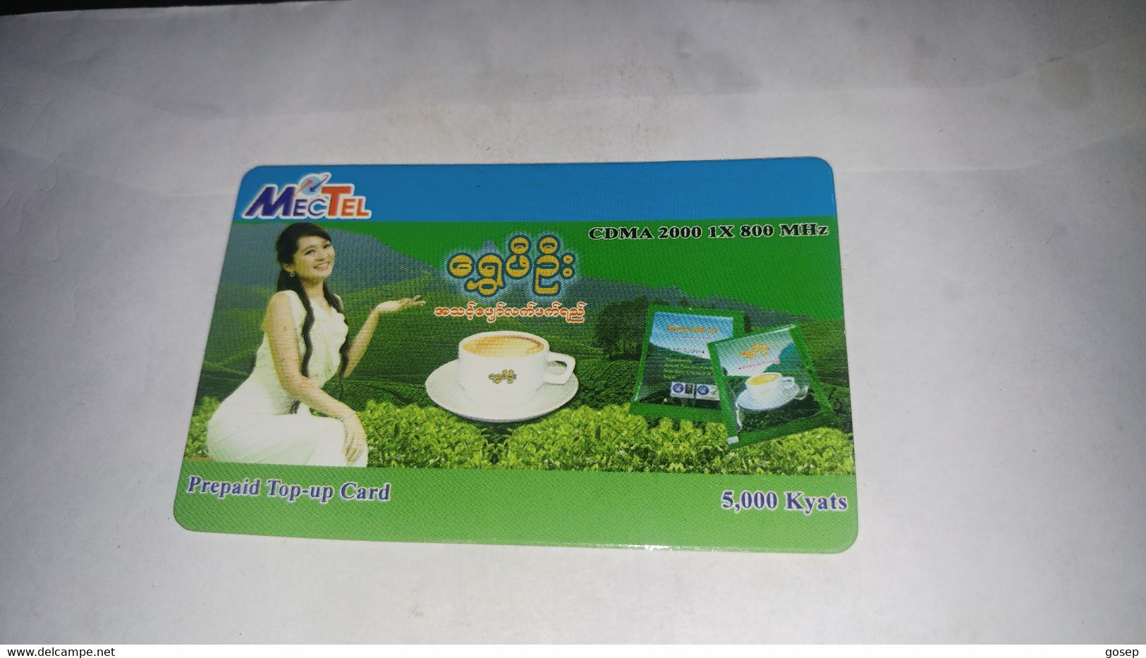 Myanmar-birmanie-MECTEL-cdma20001x800-(5000kyats)-(7)-(1120000009187862)-gsm Prepiad-used Card+1prepiad Card Free - Myanmar