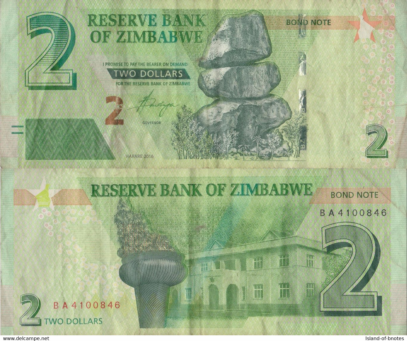 Zimbabwe / 2 Dollars / 2016 / P-101(a) / VF - Zimbabwe