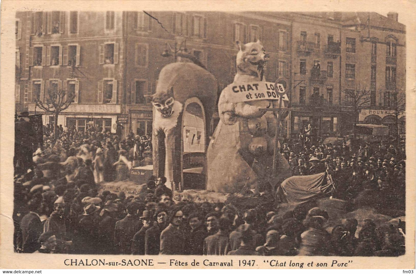 Chalon Sur Saône Carnaval 1947 Chat Porc Cochon Bourgeois - Chalon Sur Saone