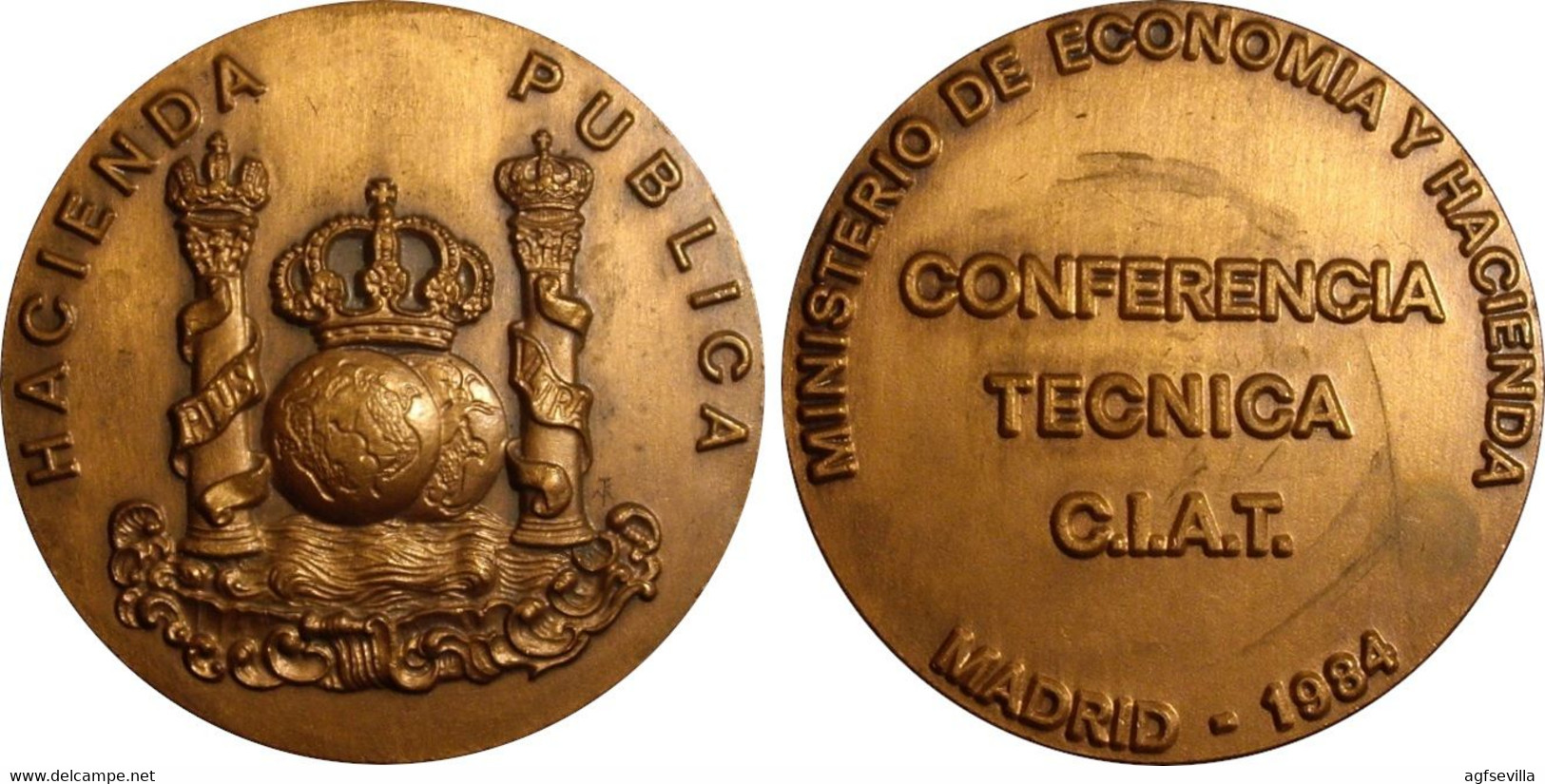 ESPAÑA. MEDALLA F.N.M.T. MINISTERIO DE HACIENDA. 1.984. BRONCE. ESPAGNE MEDAILLE. SPAIN MEDAL - Profesionales/De Sociedad