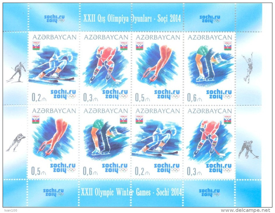 2014.  Azerbaijan, Winter Olympic Games Sochi, Sheetlet, Mint/** - Invierno 2014: Sotchi