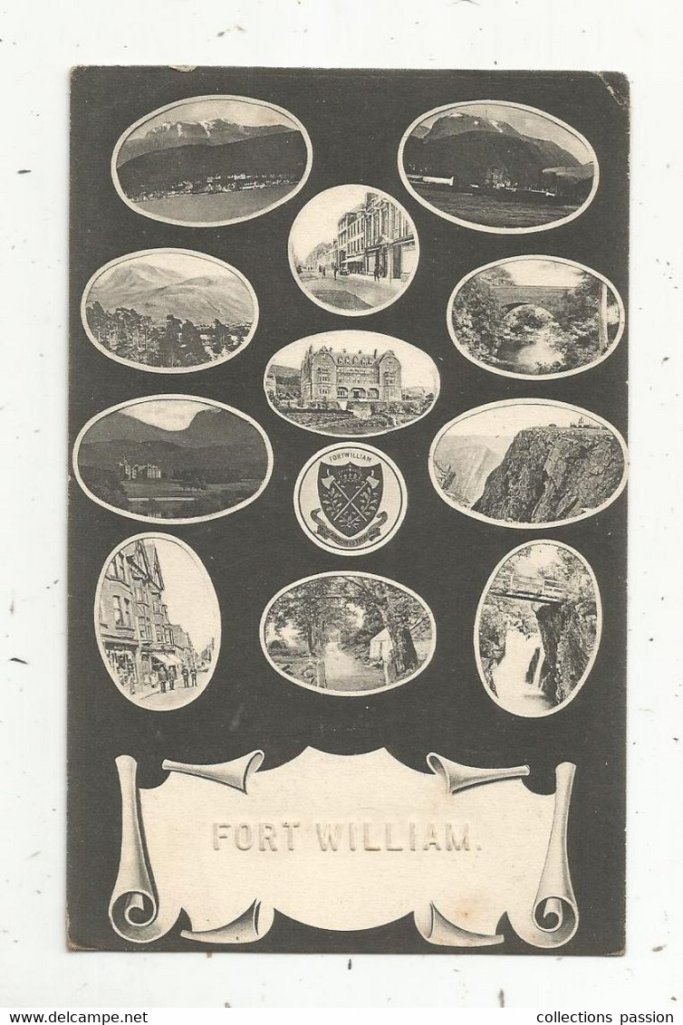 JC , Cp , Ecosse , Inverness-Shire , FORT WILLIAM ,multi Vues , Voyagée 1909 , Oblitération EDINBURGH , 2 E Scan - Inverness-shire