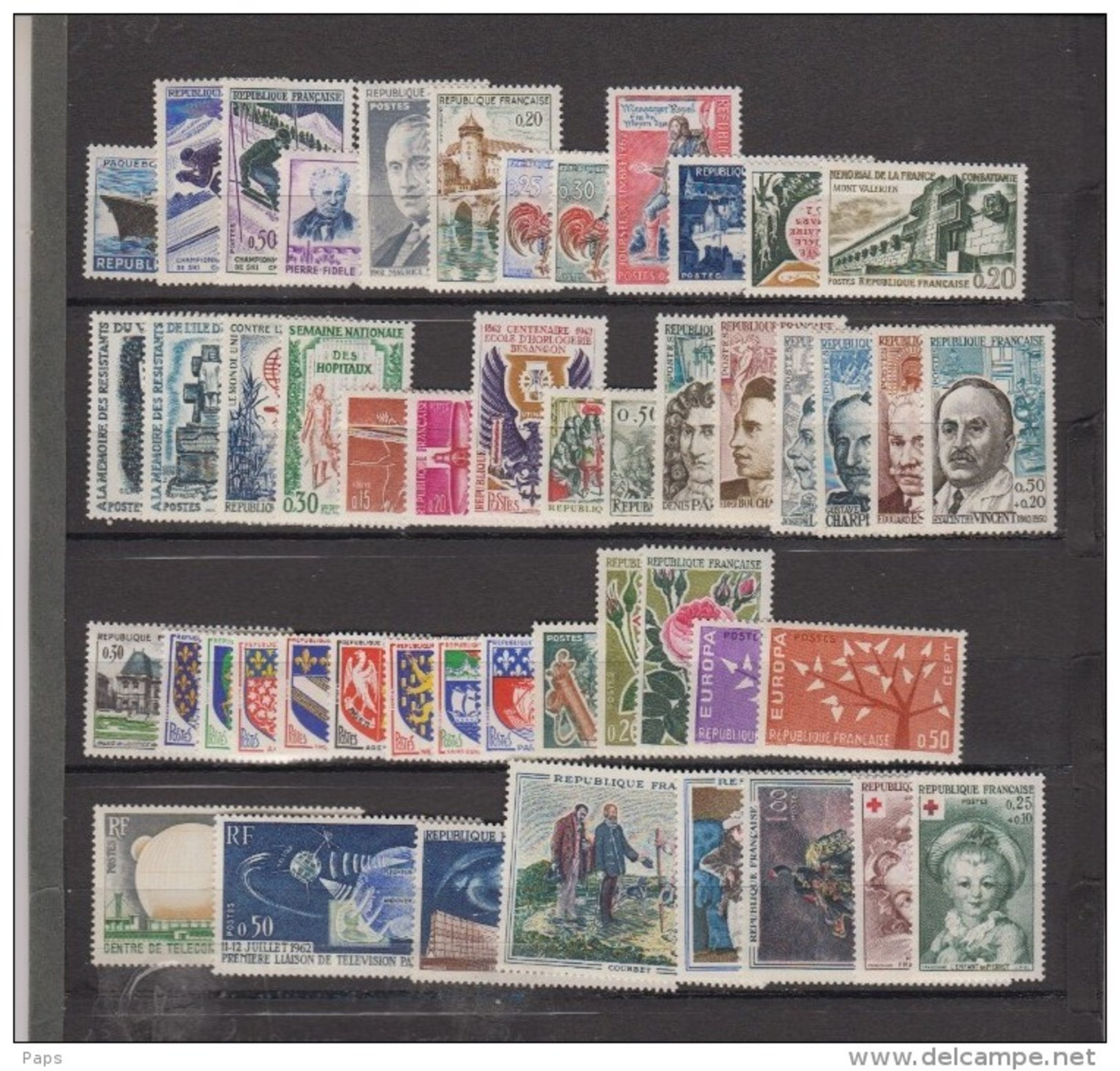 1962-FRANCE-ANNEE COMPLETE 1962**49 TIMBRES - 1960-1969