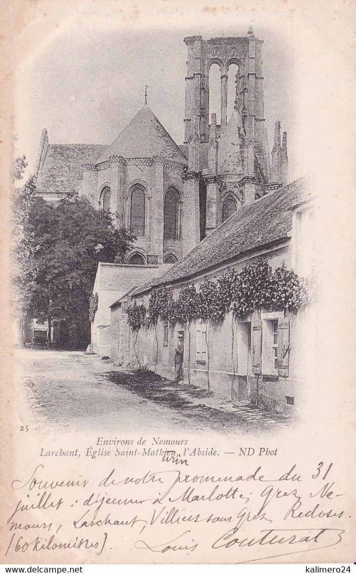 - 77 - LARCHANT : Eglise Saint Mathurin , Correspondance De Louis Couturat , Philosophe , Mathématicien à Bois Le Roi - Larchant