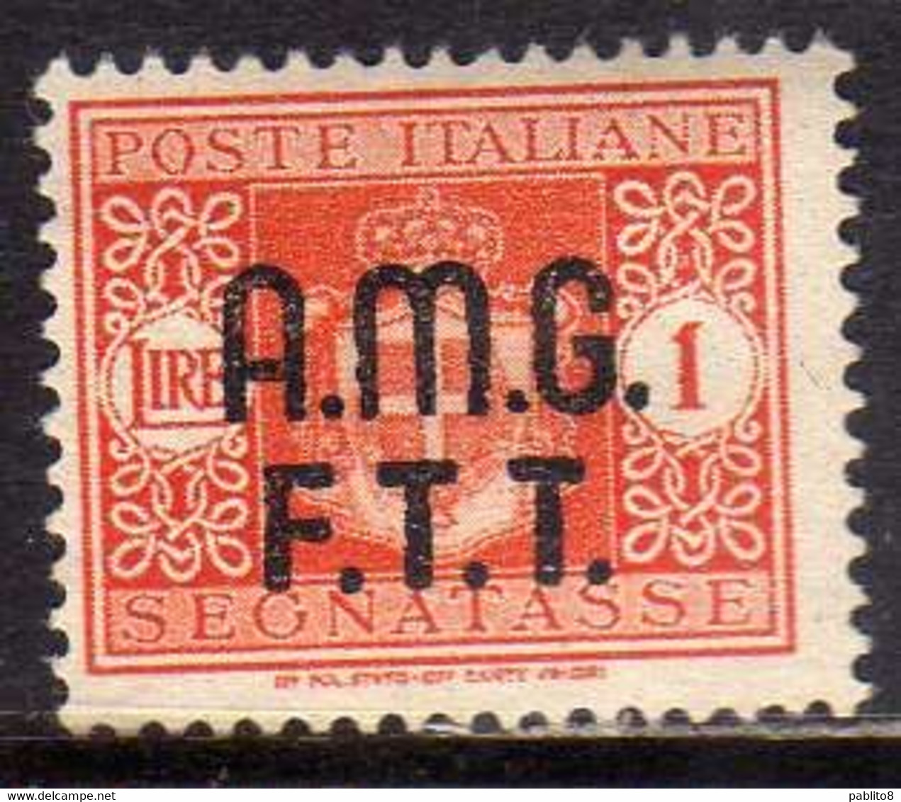 TRIESTE A 1947 AMG-FTT SOPRASTAMPATO D'ITALIA ITALY OVERPRINTED SEGNATASSE POSTAGE DUE TAXES TASSE LIRE 1 MNH - Segnatasse