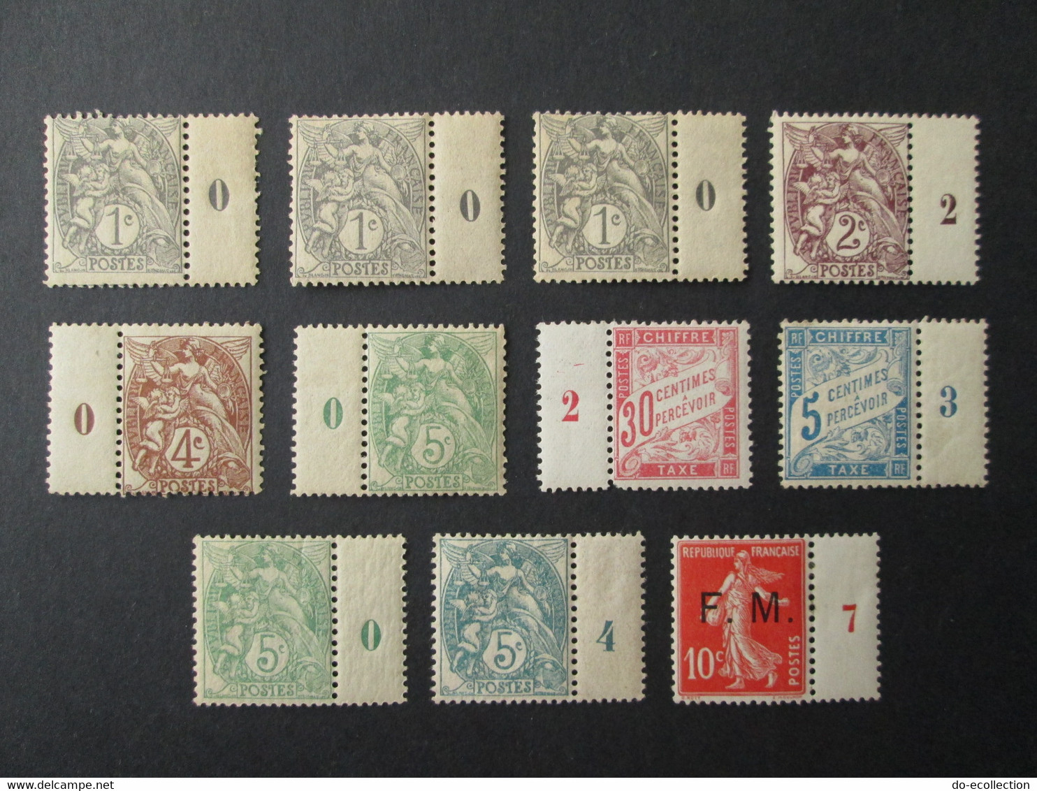 FRANCE 11 Timbres Millésime Type Blanc Taxe Semeuse FM Neufs ** Et Neufs * Timbre - Millésime